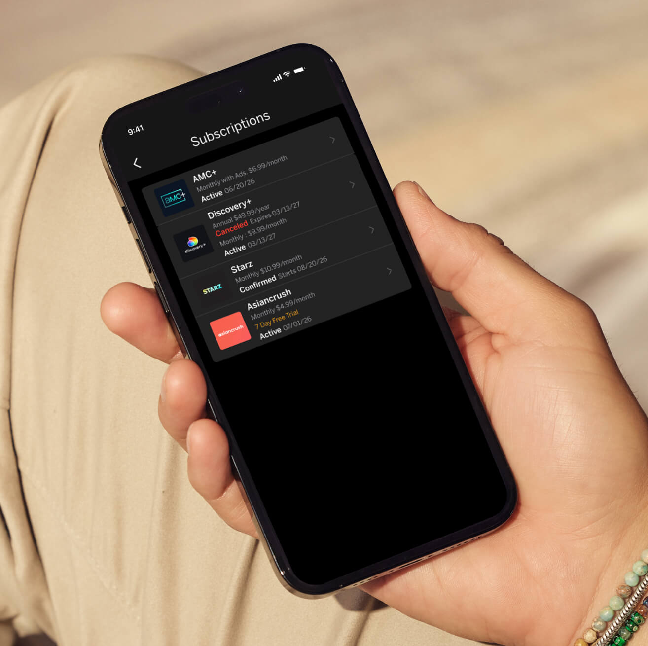 phone featuring subscriptions
